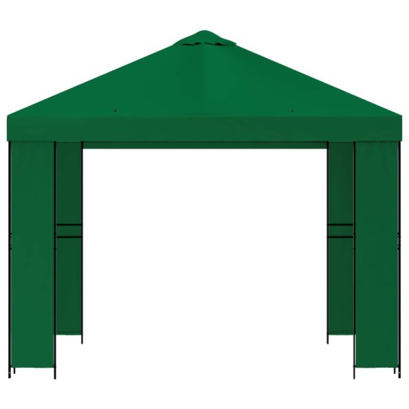 vidaXL Altánok 3 x 3 m Zelená Polyester a oceľ 190 gsm – Obrázok 3