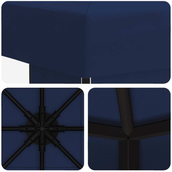 vidaXL Altánok 3 x 3 m Modrá Polyester a oceľ 190 gsm – Obrázok 5