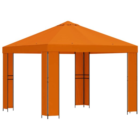 vidaXL Altánok 3 x 3 m Oranžová Polyester a oceľ 190 gsm – Obrázok 2