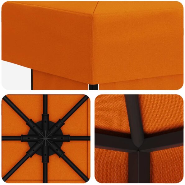 vidaXL Altánok 3 x 3 m Oranžová Polyester a oceľ 190 gsm – Obrázok 5