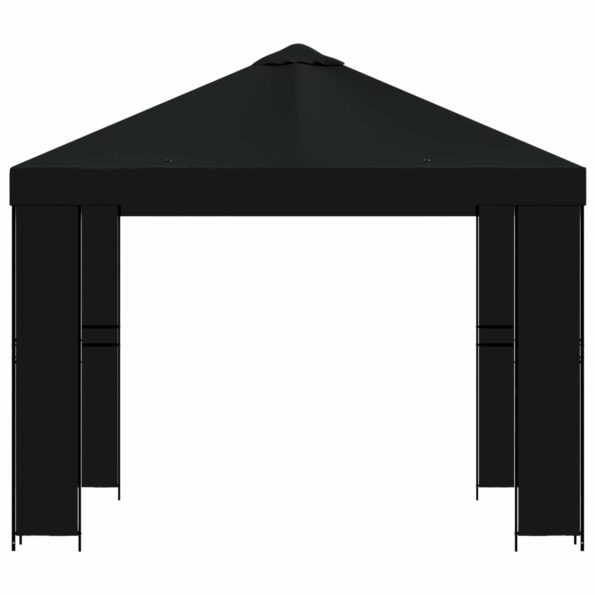 vidaXL Altánok 3 x 3 m Čierna Polyester a oceľ 190 gsm – Obrázok 3