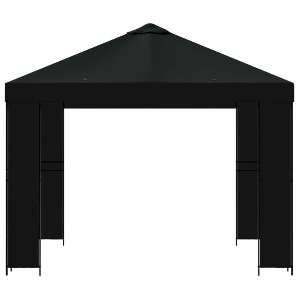 vidaXL Altánok 3 x 3 m Čierna Polyester a oceľ 190 gsm – Obrázok 4