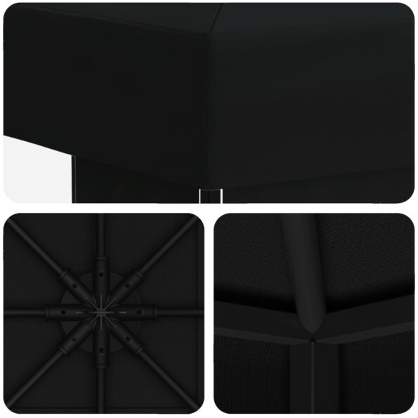 vidaXL Altánok 3 x 3 m Čierna Polyester a oceľ 190 gsm – Obrázok 5