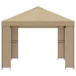 vidaXL Altánok 4 × 3 m Béžová Polyester a oceľ 190 gsm – Obrázok 4