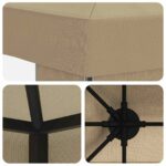 vidaXL Altánok 4 × 3 m Béžová Polyester a oceľ 190 gsm – Obrázok 5