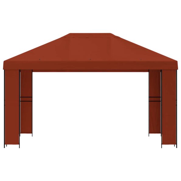 vidaXL Altánok 4 × 3 m Tehlová Polyester a oceľ 190 gsm – Obrázok 3
