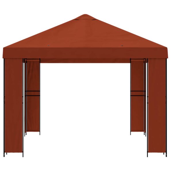 vidaXL Altánok 4 × 3 m Tehlová Polyester a oceľ 190 gsm – Obrázok 4