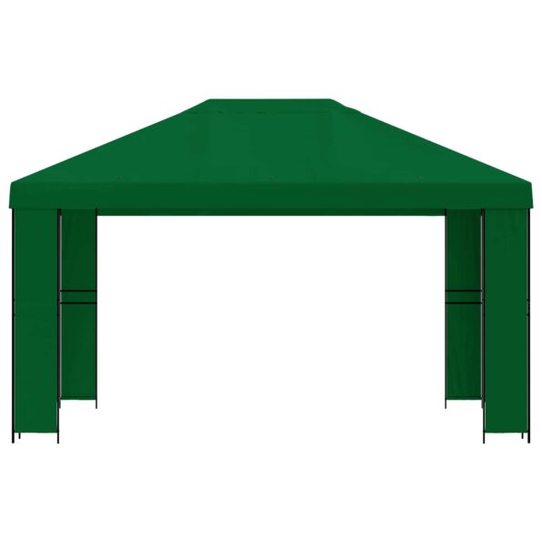 vidaXL Altánok 4 × 3 m Zelená Polyester a oceľ 190 gsm – Obrázok 3