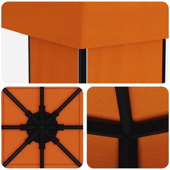 vidaXL Altánok 4 × 3 m Oranžová Polyester a oceľ 190 gsm – Obrázok 5