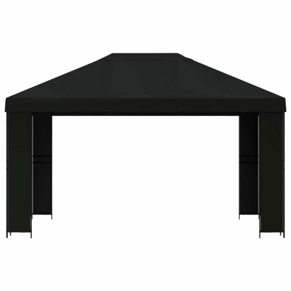 vidaXL Altánok 4 × 3 m Čierna Polyester a oceľ 190 gsm – Obrázok 3