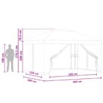 vidaXL Altánok so stenami 4 × 3 m Tehlová Polyester a oceľ 190 gsm – Obrázok 9