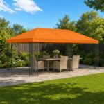 vidaXL Kryt na altánkovú strechu 6 x 3 m Oranžová Polyester 190