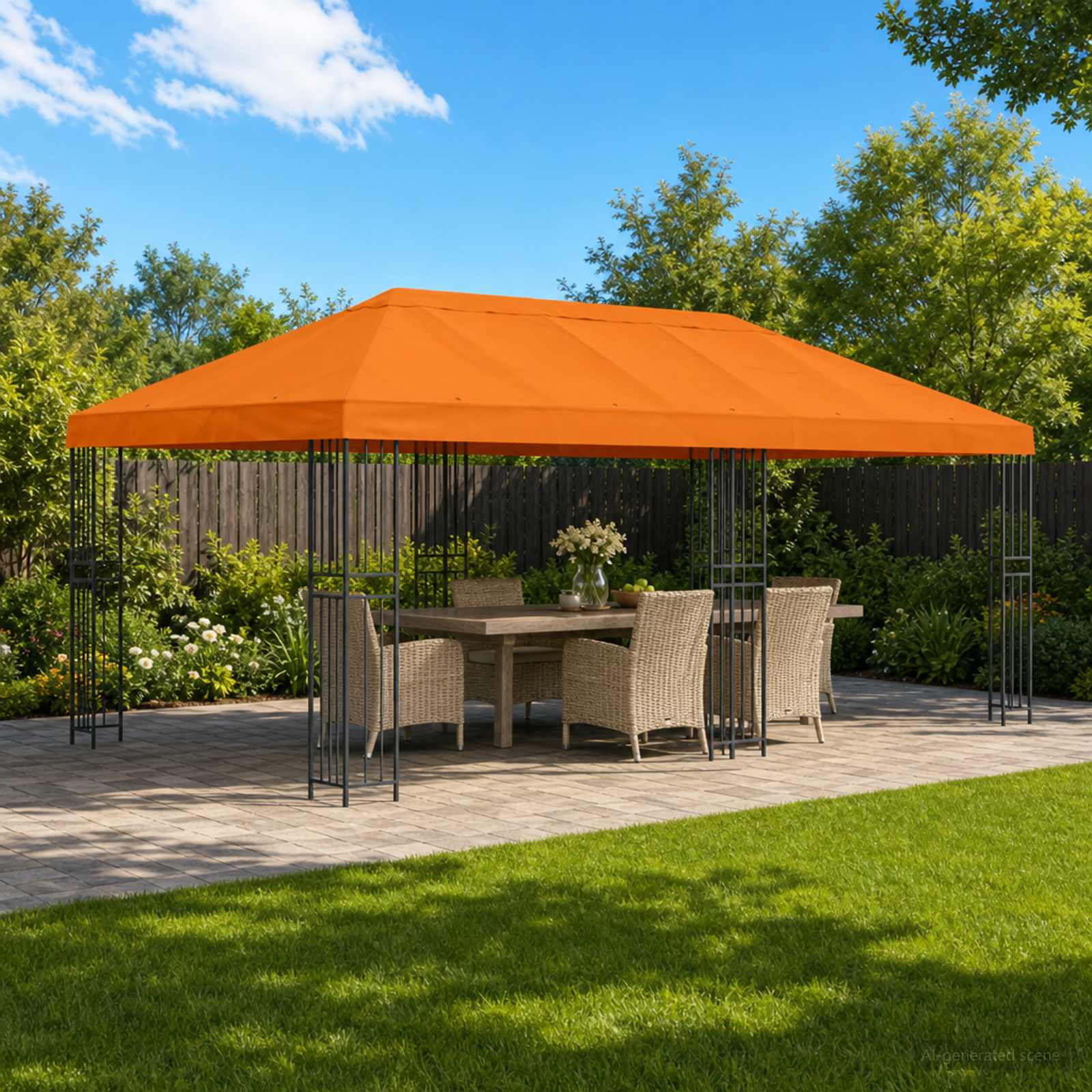 900406_1.jpg vidaXL Kryt na altánkovú strechu 6 x 3 m Oranžová Polyester 190 – Obrázok 1