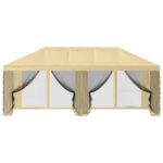 vidaXL Kryt altánku s bočnými stenami 6 x 3 m Krémová Polyester 190 – Obrázok 5