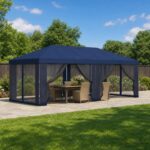vidaXL Kryt altánku s bočnými stenami 6 x 3 m Modrá Polyester 190