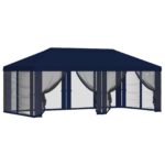 vidaXL Kryt altánku s bočnými stenami 6 x 3 m Modrá Polyester 190 – Obrázok 2