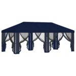 vidaXL Kryt altánku s bočnými stenami 6 x 3 m Modrá Polyester 190 – Obrázok 4