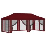 vidaXL Kryt altánku s bočnými stenami 6 x 3 m Vínovo červená Polyester – Obrázok 2