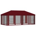 vidaXL Kryt altánku s bočnými stenami 6 x 3 m Vínovo červená Polyester – Obrázok 3