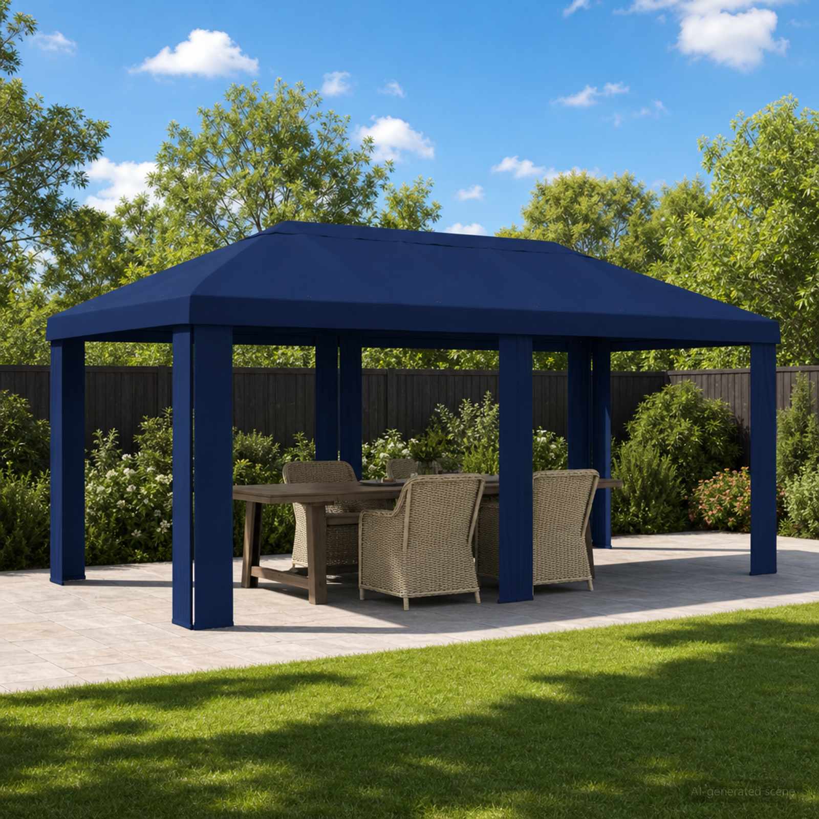 900429_1.jpg vidaXL Záhradný altánkový kryt 6 x 3 m Modrá Polyester 190 gsm – Obrázok 1