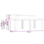 vidaXL Záhradný altánkový kryt 6 x 3 m Žltá Polyester 190 gsm – Obrázok 7