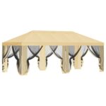 vidaXL Kryt altánku s bočnými stenami Krémová 600,5 x 300,5 cm – Obrázok 4