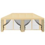 vidaXL Kryt altánku s bočnými stenami Krémová 600,5 x 300,5 cm – Obrázok 5