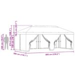vidaXL Kryt altánku s bočnými stenami Hnedá 600,5 x 300,5 cm Polyester – Obrázok 10