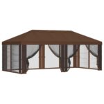 vidaXL Kryt altánku s bočnými stenami Hnedá 600,5 x 300,5 cm Polyester – Obrázok 2