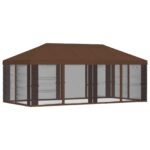 vidaXL Kryt altánku s bočnými stenami Hnedá 600,5 x 300,5 cm Polyester – Obrázok 3