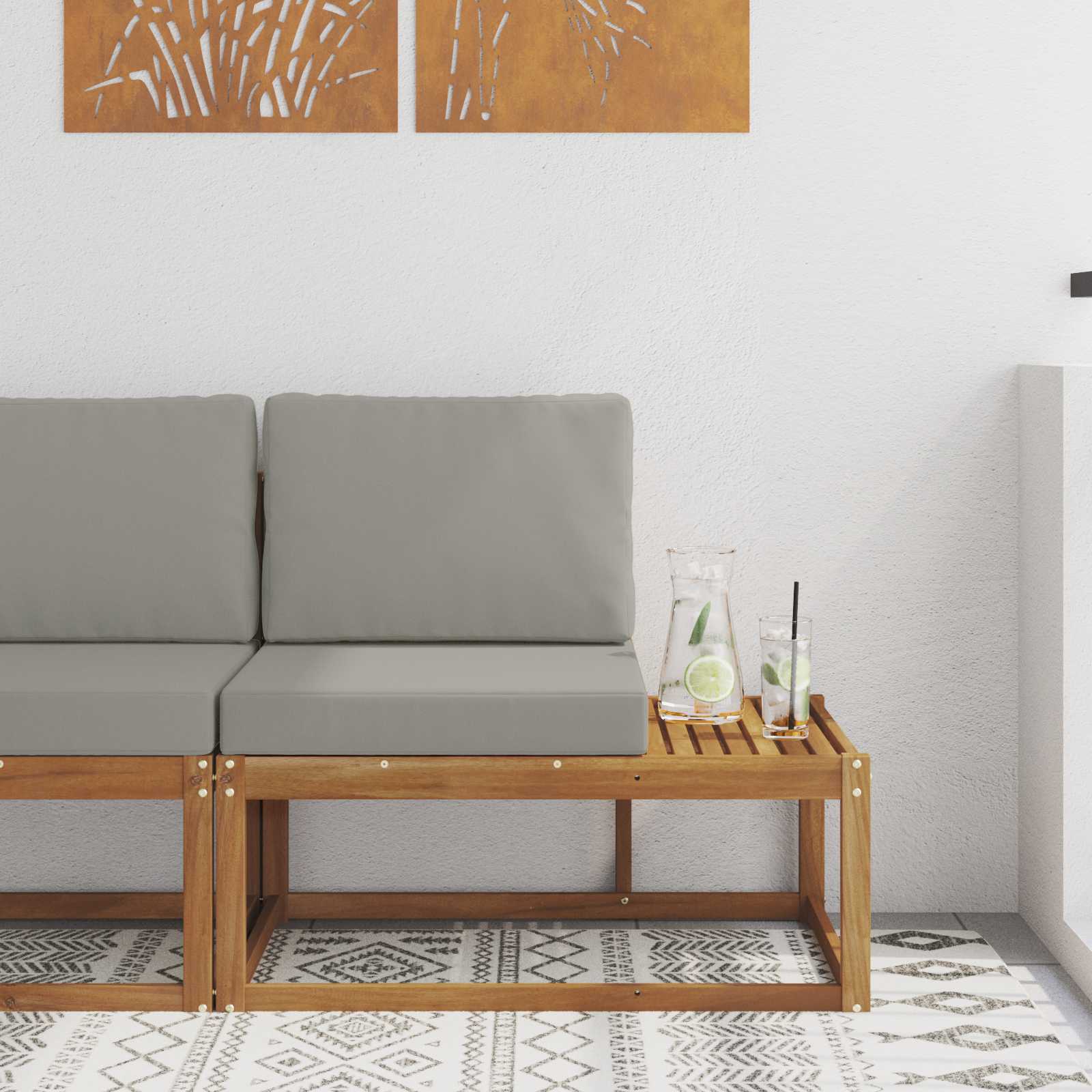 900475_1.jpg vidaXL Vonkajšia koncová pohovka s vankúšom Prírodná 91 x 63 x 73 cm – Obrázok 1