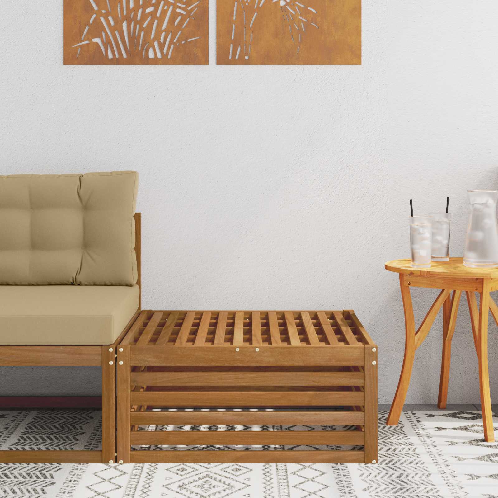 900557_1.jpg vidaXL Vonkajší taburet Prírodná 79 x 79 x 37 cm Pevné akáciové drevo – Obrázok 1