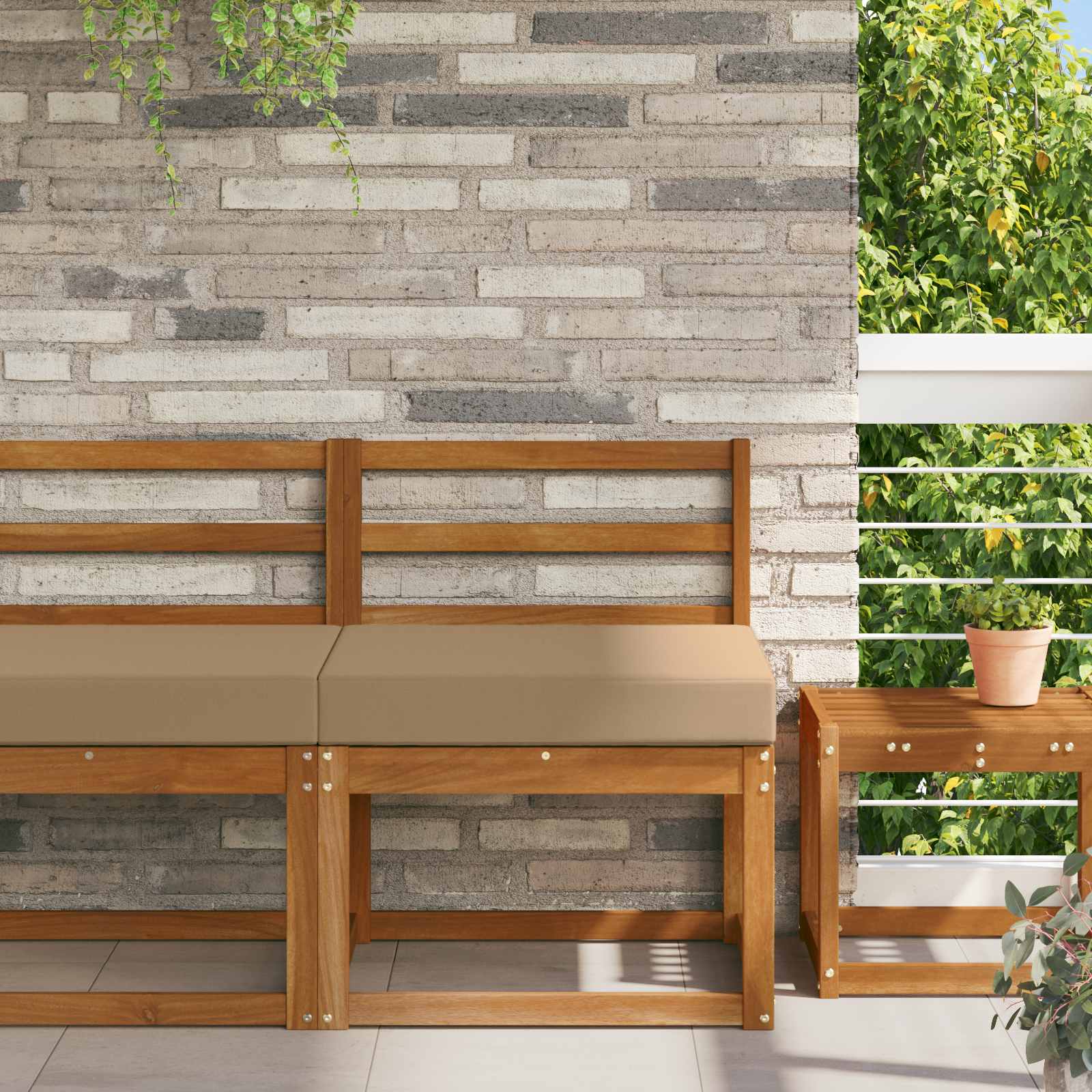 900701_1.jpg vidaXL Vankúš na vonkajšiu pohovku Sivohnedá 60 x 60 x 8 cm Polyester – Obrázok 1