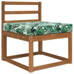 vidaXL Vankúš na vonkajšiu pohovku Vzor listov 60 x 60 x 8 cm – Obrázok 3