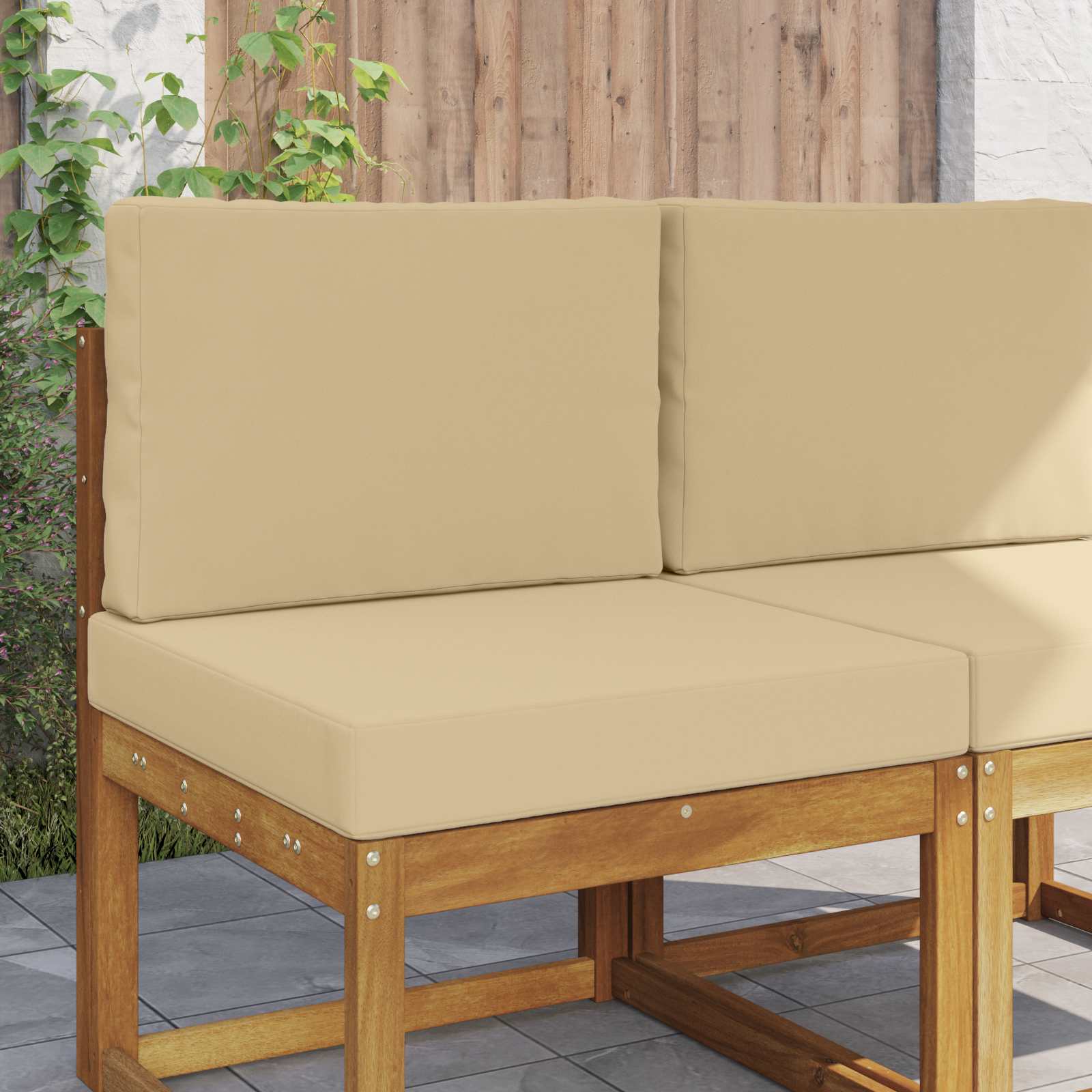900713_1.jpg vidaXL Vankúš na vonkajšiu pohovku 2 pcs Béžová Polyester – Obrázok 1