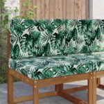 vidaXL Vankúš na vonkajšiu pohovku 2 pcs Vzor listov Polyester