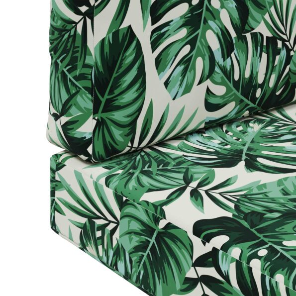 vidaXL Vankúš na vonkajšiu pohovku 2 pcs Vzor listov Polyester – Obrázok 9