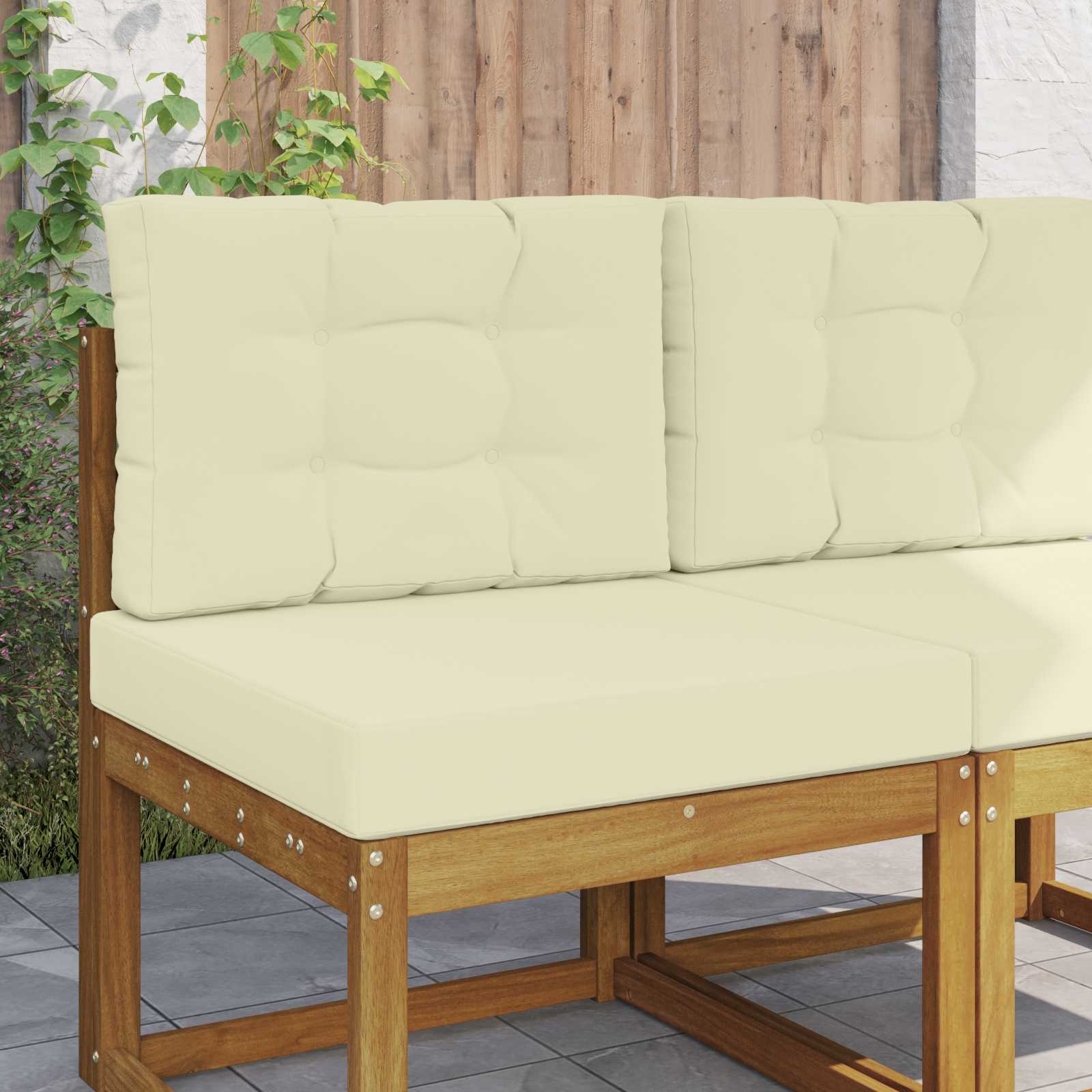 900729_1.jpg vidaXL Vankúš na vonkajšiu pohovku 2 pcs Krémová Polyester – Obrázok 1
