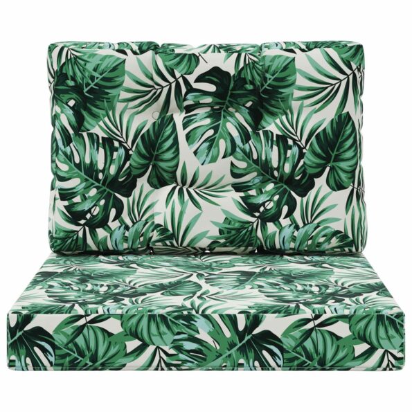 vidaXL Vankúš na vonkajšiu pohovku 2 pcs Vzor listov Polyester – Obrázok 6