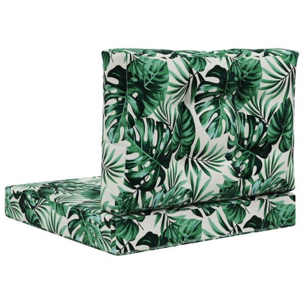 vidaXL Vankúš na vonkajšiu pohovku 2 pcs Vzor listov Polyester – Obrázok 7