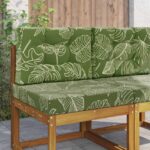 vidaXL Vankúš na vonkajšiu pohovku 2 pcs Design s listami Polyester
