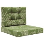 vidaXL Vankúš na vonkajšiu pohovku 2 pcs Design s listami Polyester – Obrázok 2
