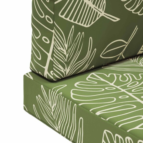 vidaXL Vankúš na vonkajšiu pohovku 3 pcs Design s listami Polyester – Obrázok 9