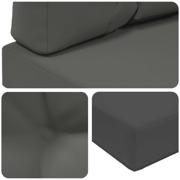 vidaXL Vankúš na vonkajšiu pohovku 3 pcs Antracit Polyester – Obrázok 8