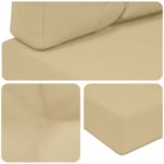 vidaXL Vankúš na vonkajšiu pohovku 3 pcs Béžová Polyester – Obrázok 8