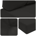 vidaXL Vankúš na vonkajšiu pohovku 3 pcs Čierny Polyester – Obrázok 8