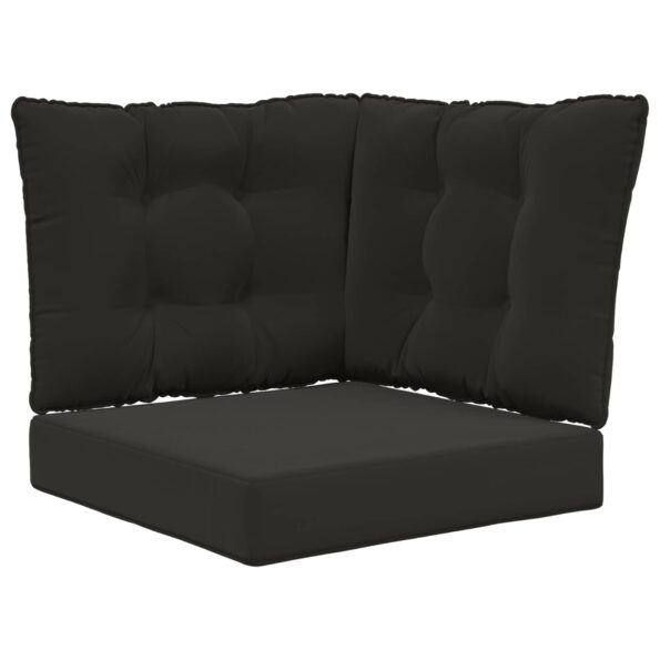 vidaXL Vankúš na vonkajšiu pohovku 3 pcs Čierny Polyester – Obrázok 2