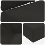 vidaXL Vankúš na vonkajšiu pohovku 3 pcs Čierny Polyester – Obrázok 8
