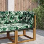 vidaXL Vankúš na vonkajšiu pohovku 3 pcs Vzor listov Polyester