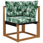 vidaXL Vankúš na vonkajšiu pohovku 3 pcs Vzor listov Polyester – Obrázok 3